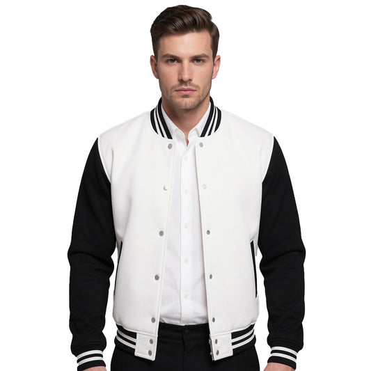 Minimal Black & White Varsity Jacket – Truth Edition