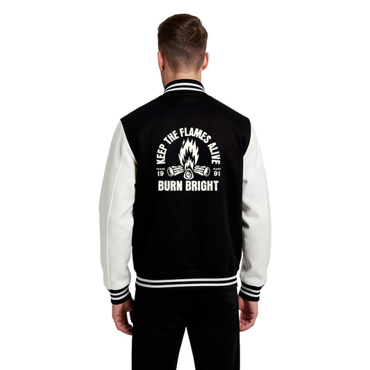Minimal Black & White Varsity Jacket
