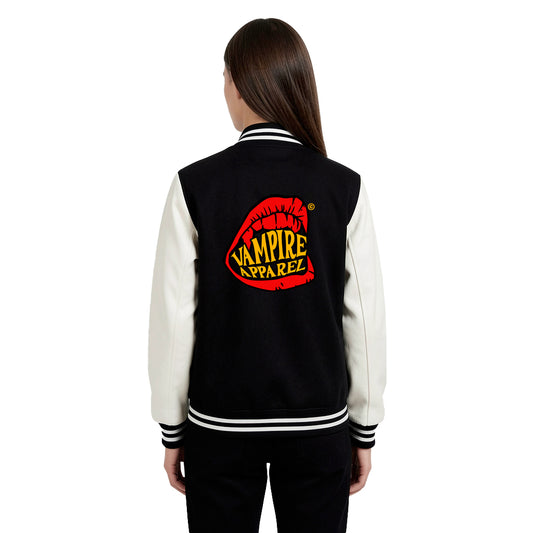 Black & White Varsity Jacket – Vampire Apparel Edition