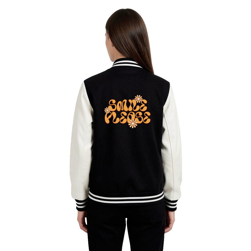 Black & White Varsity Jacket – Smile Please Edition