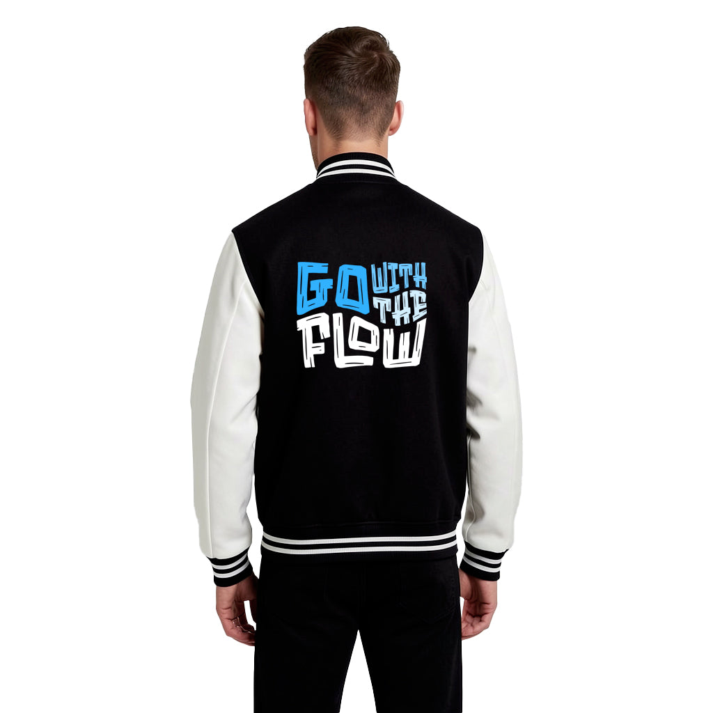 Minimal Black & White Varsity Jacket – Go With The Flow Edition