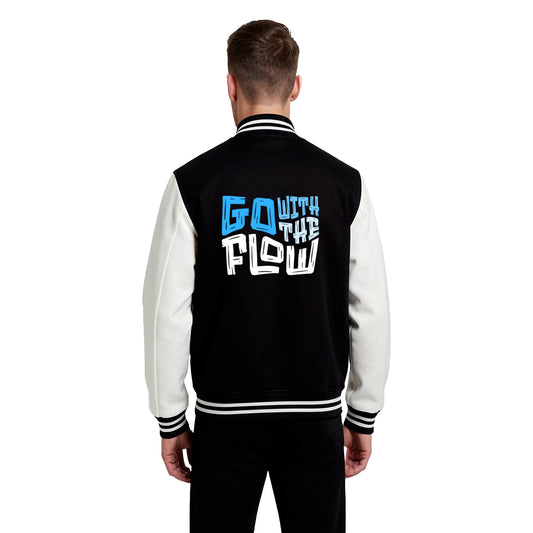 Minimal Black & White Varsity Jacket – Go With The Flow Edition