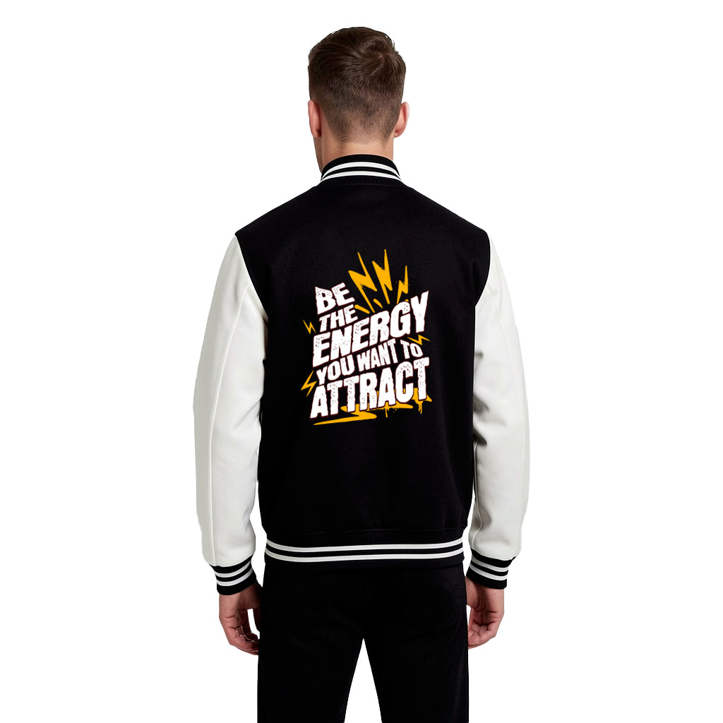 Minimal Black & White Varsity Jacket – Energy Edition