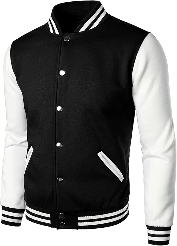 Minimal Black & White Varsity Jacket