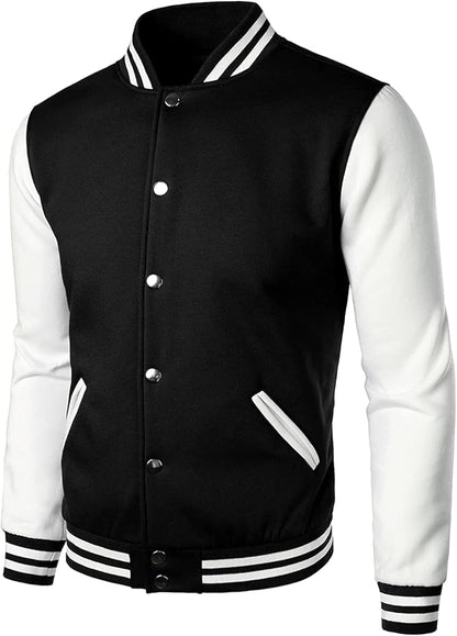 Minimal Black & White Varsity Jacket