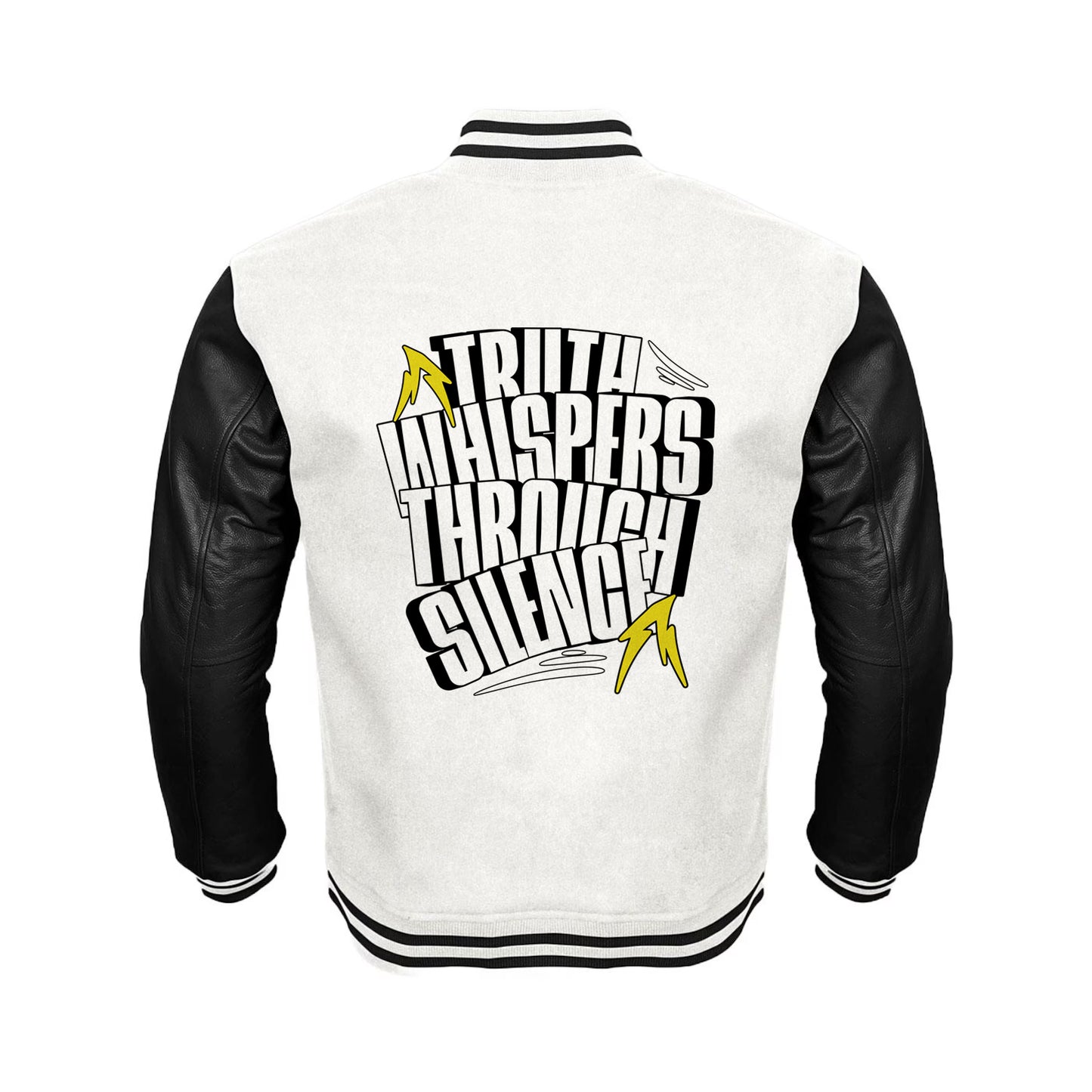 Minimal Black & White Varsity Jacket – Truth Edition