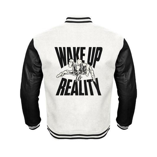 Minimal Black & White Varsity Jacket – Reality Edition