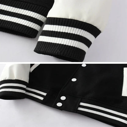 Minimal Black & White Varsity Jacket